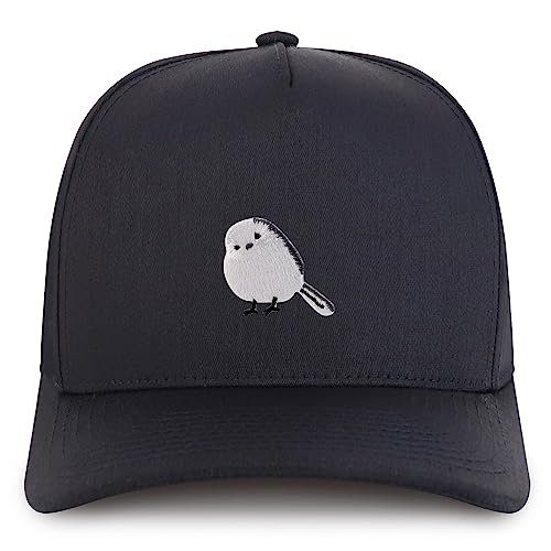 Trendy Apparel Shop Long-Tailed Tit Embroidered Patch Structured 5 Panel Pro Style Baseball Cap