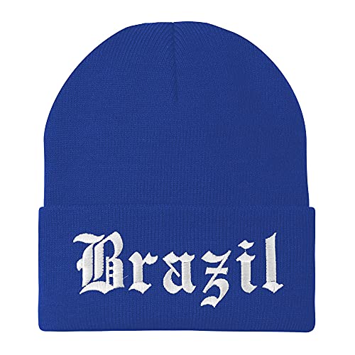 Trendy Apparel Shop Brazil Old English Embroidered Long Cuff Beanie