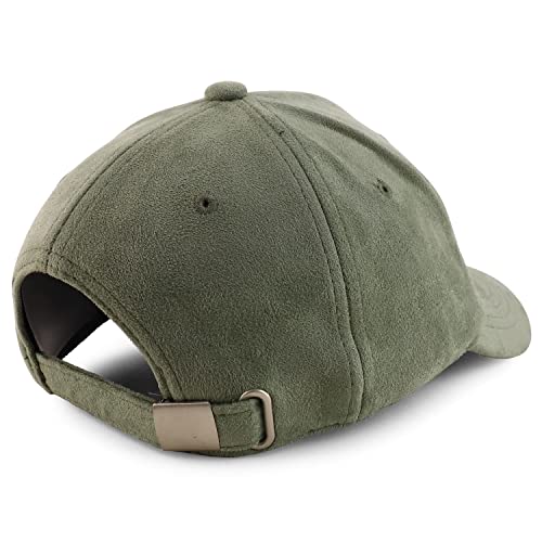 Trendy Apparel Shop Plain Faux Suede Leather Adjustable Structured Baseball Cap