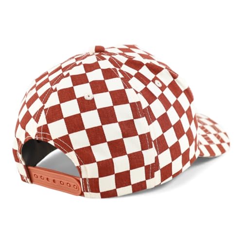 Trendy Apparel Shop Structured 5 Panel Checkered Print Baseball Cap