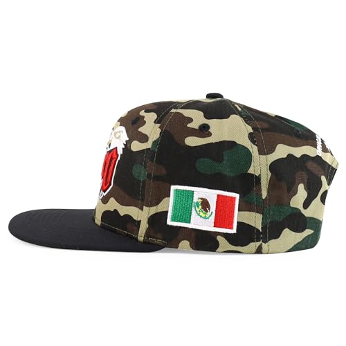 Trendy Apparel Shop 3D Mexico Embroidered Structured Flat Bill Snapback Cap