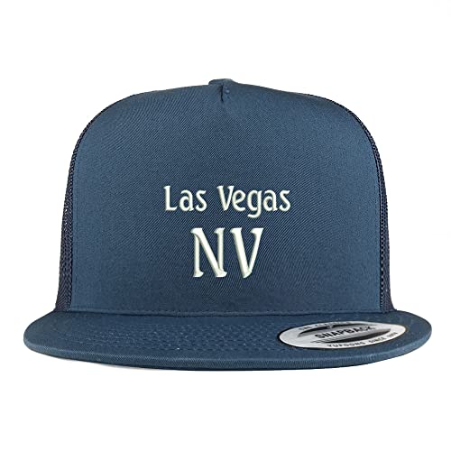 Trendy Apparel Shop Las Vegas NV Embroidered 5 Panel Flatbill Trucker Cap