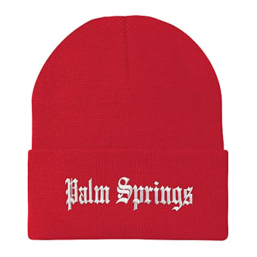 Trendy Apparel Shop Palm Springs Old English Embroidered Long Cuff Beanie