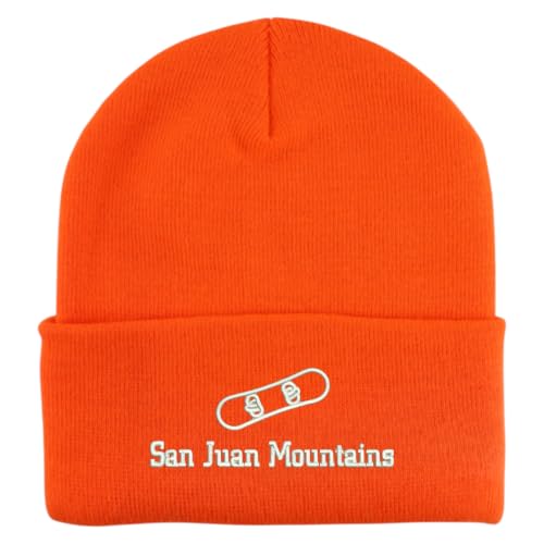 Trendy Apparel Shop San Juan Mountains Snowboard Logo Embroidered Long Cuff Beanie
