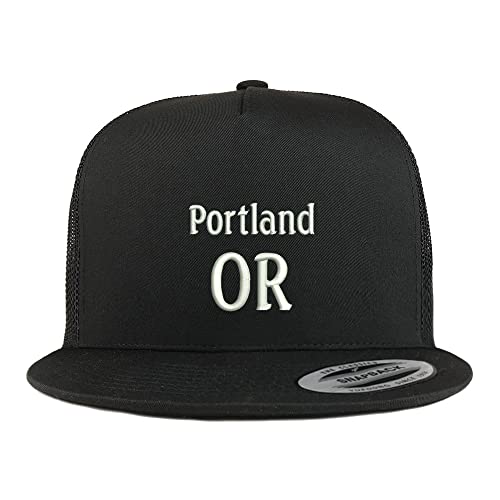 Trendy Apparel Shop Portland OR Embroidered 5 Panel Flatbill Trucker Cap