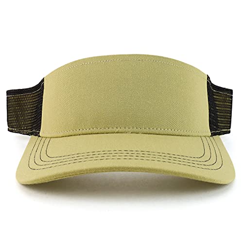 Trendy Apparel Shop Plain 2 Tone Mesh Back Visor with Adjustable Snap Closure