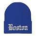 Trendy Apparel Shop Boston Old English Embroidered Long Cuff Beanie