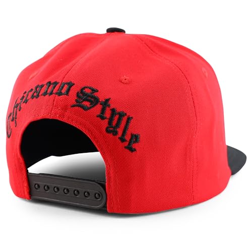 Trendy Apparel Shop Chicano Skull with Bandana Embroidered Flatbill Snapback Cap