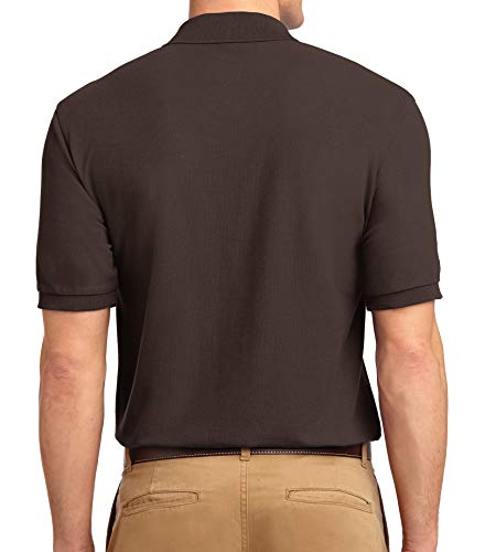 Trendy Apparel Shop Silky Classic Comfortable Fit Wrinkle Resistant Polyester Blend Men's Polo Big and Tall Shirt