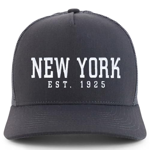 Trendy Apparel Shop New York Est.1925 Embroidered 5 Panel Snapback Trucker Cap