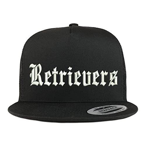 Trendy Apparel Shop Old English Retrivers 5 Panel Flatbill Trucker Cap