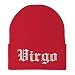 Trendy Apparel Shop Virgo Old English Embroidered Long Cuff Beanie