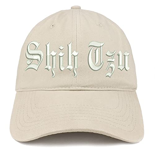 Trendy Apparel Shop Old English Shih Tzu Low Profile Soft Cotton Baseball Cap