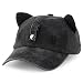 Trendy Apparel Shop Washed Cotton Cat Ear Baseball Cap with Sunglasses Holder