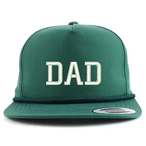 Trendy Apparel Shop Dad Embroidered 5 Panel Flatbill Braid Snapback Golf Cap