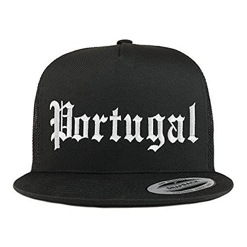 Trendy Apparel Shop Portugal Old English 5 Panel Flatbill Trucker Cap