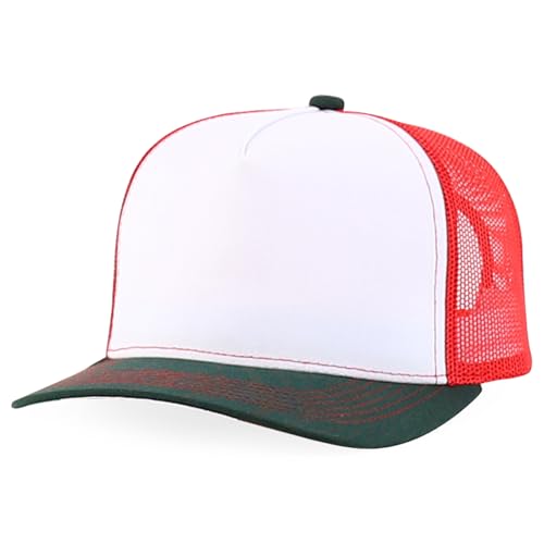 Trendy Apparel Shop 5 Panel Structured Trucker Cap with Mexico Flag Design Undervisor