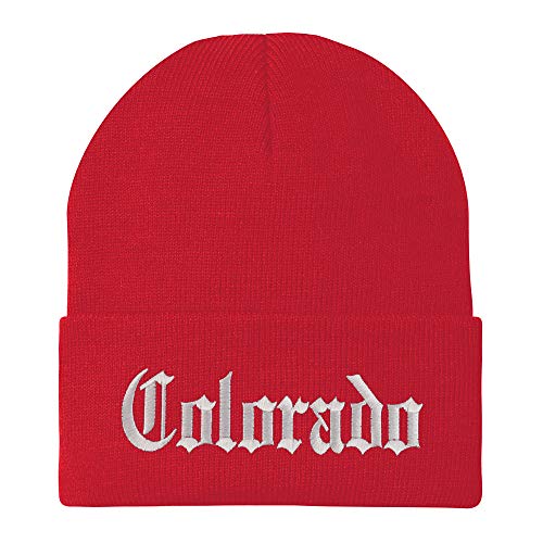 Trendy Apparel Shop Colorado State Old English Embroidered Long Cuff Beanie