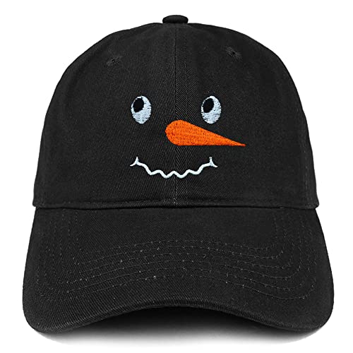 Trendy Apparel Shop Snowman Face Embroidered Low Profile Soft Cotton Baseball Cap