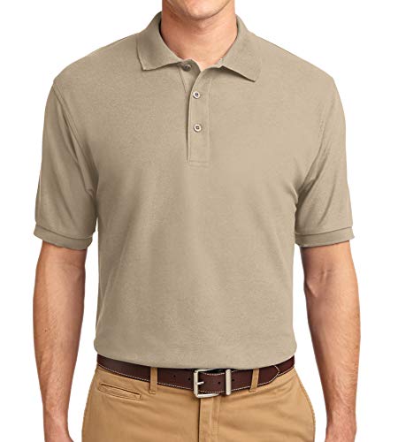 Trendy Apparel Shop Silky Classic Comfortable Fit Wrinkle Resistant Polyester Blend Men's Polo Big and Tall Shirt
