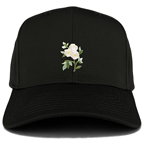 Trendy Apparel Shop White Rose Patch Strutured Baseball Cap