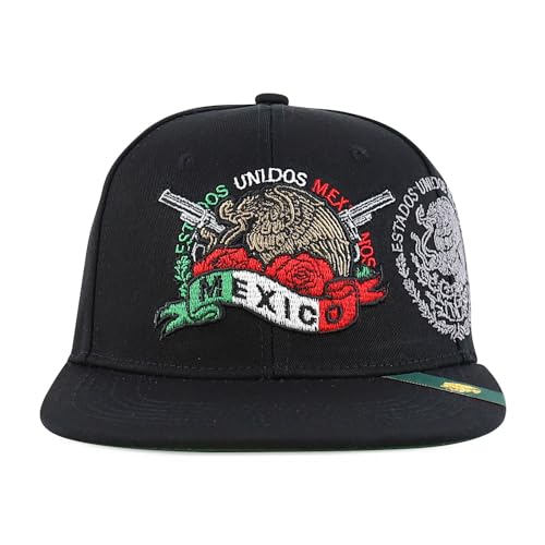 Trendy Apparel Shop Mexico Eagle Embroidered Flatbill Snapback Cap