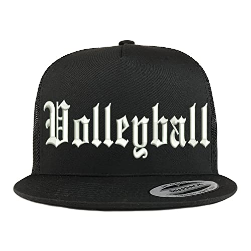 Trendy Apparel Shop Old English Volleyball 5 Panel Flatbill Trucker Cap