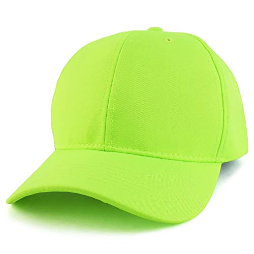 Trendy Apparel Shop Oversized Big XXL Safety Neon Structured Plain Baseball Cap