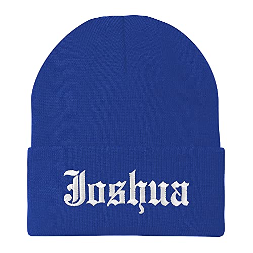 Trendy Apparel Shop Joshua Old English Embroidered Long Cuff Beanie