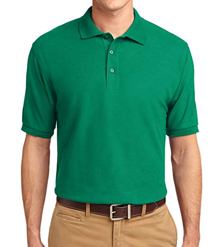 Trendy Apparel Shop Silky Classic Comfortable Fit Wrinkle Resistant Polyester Blend Men's Polo Big and Tall Shirt