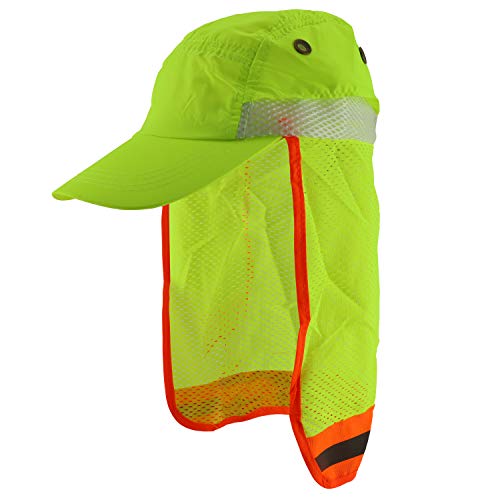 Trendy Apparel Shop High Visibility Safety Ball Cap with Mesh Reflective Flap
