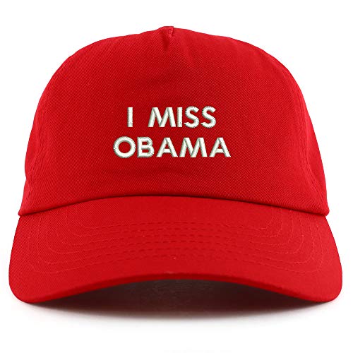 Trendy Apparel Shop I Miss Obama Embroidered 5 Panel Unstructured Soft Crown Baseball Cap