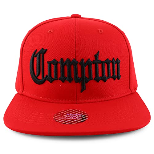 Trendy Apparel Shop Oversize XXL Old English Compton Embroidered Flatbill Snapback Baseball Cap