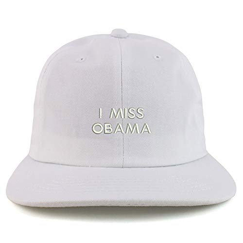 Trendy Apparel Shop I Miss Obama Embroidered Low Profile Cotton Snapback Cap