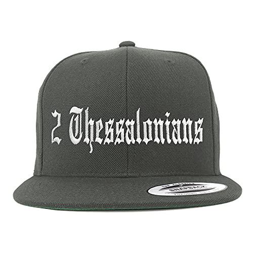 Trendy Apparel Shop 2 Thessalonians Old English Embroidered Flatbill Snapback