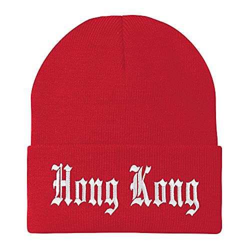 Trendy Apparel Shop Hong Kong Old English Embroidered Long Cuff Beanie