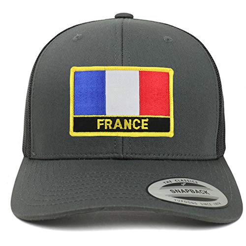 Trendy Apparel Shop France Flag Patch Retro Trucker Mesh Cap