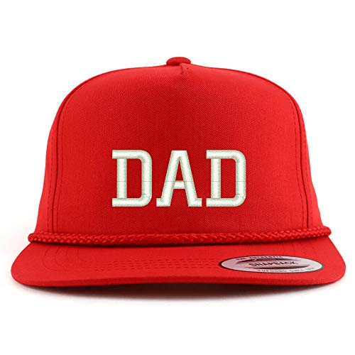 Trendy Apparel Shop Dad Embroidered 5 Panel Flatbill Braid Snapback Golf Cap
