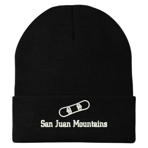 Trendy Apparel Shop San Juan Mountains Snowboard Logo Embroidered Long Cuff Beanie