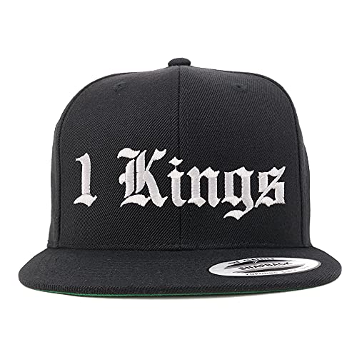 Trendy Apparel Shop 1 Kings Old English Embroidered Flatbill Snapback
