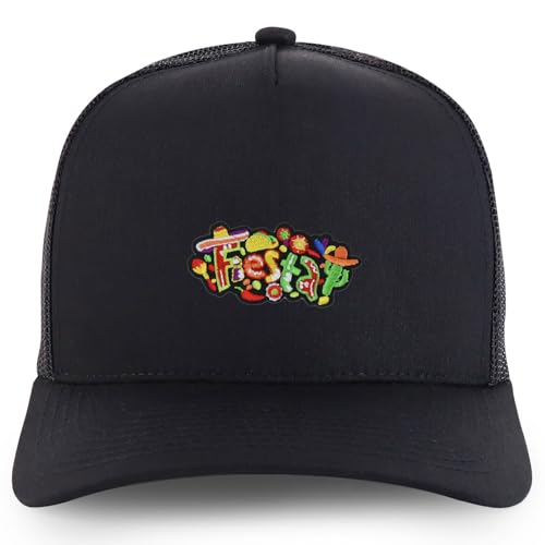 Trendy Apparel Shop Mexican Fiesta Party Embroidered Patch Trucker Cap
