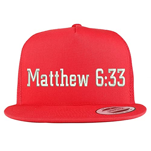 Trendy Apparel Shop Matthew 6:33 5 Panel Flatbill Trucker Cap