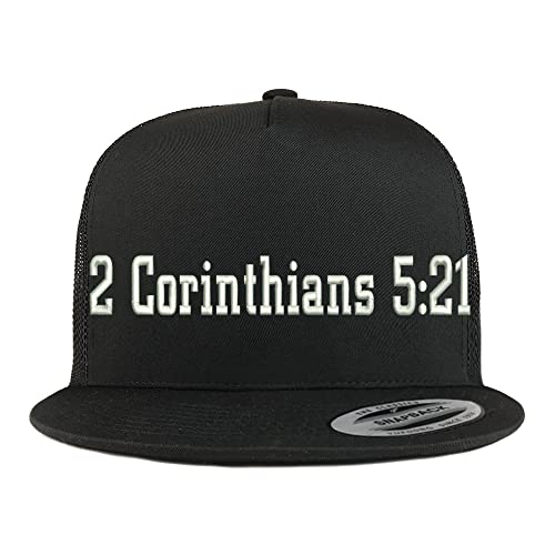 Trendy Apparel Shop 2 Corinthians 5:21 5 Panel Flatbill Trucker Cap