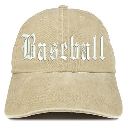 Trendy Apparel Shop Old English Baseball Washed Pigment Dyed Baseball Cap