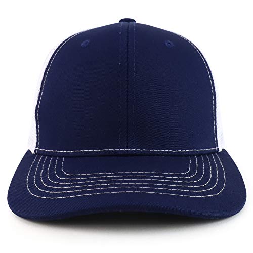 Trendy Apparel Shop Low Profile Two Tone Mesh Back Trucker Baseball Cap