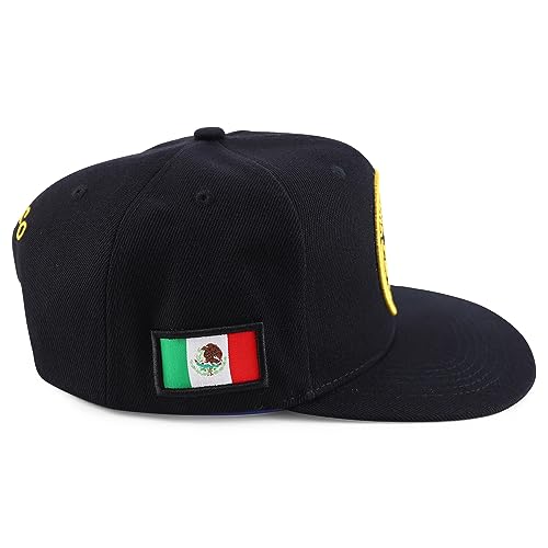 Trendy Apparel Shop Cities of Mexico Circular Logo Embroidered Flatbill Snapback Baseball Cap