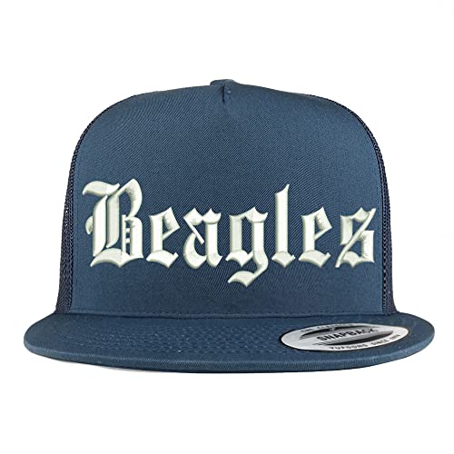 Trendy Apparel Shop Old English Beagles 5 Panel Flatbill Trucker Cap