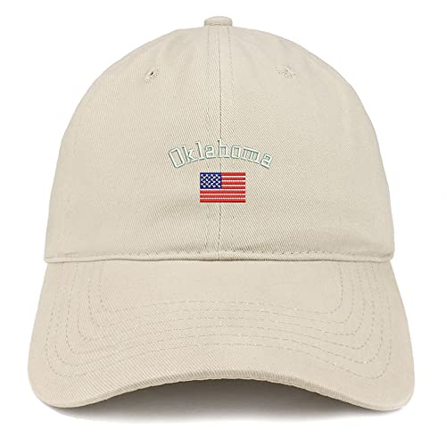 Trendy Apparel Shop Oklahoma USA Flag Low Profile Soft Cotton Baseball Cap