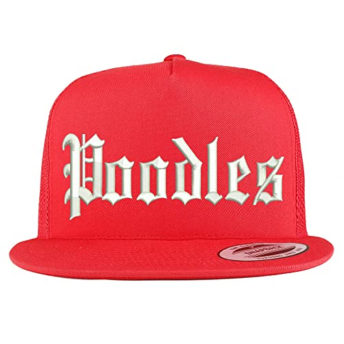 Trendy Apparel Shop Old English Poodles 5 Panel Flatbill Trucker Cap