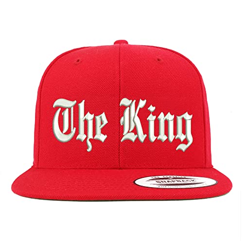 Trendy Apparel Shop The King Old English Embroidered Flatbill Snapback